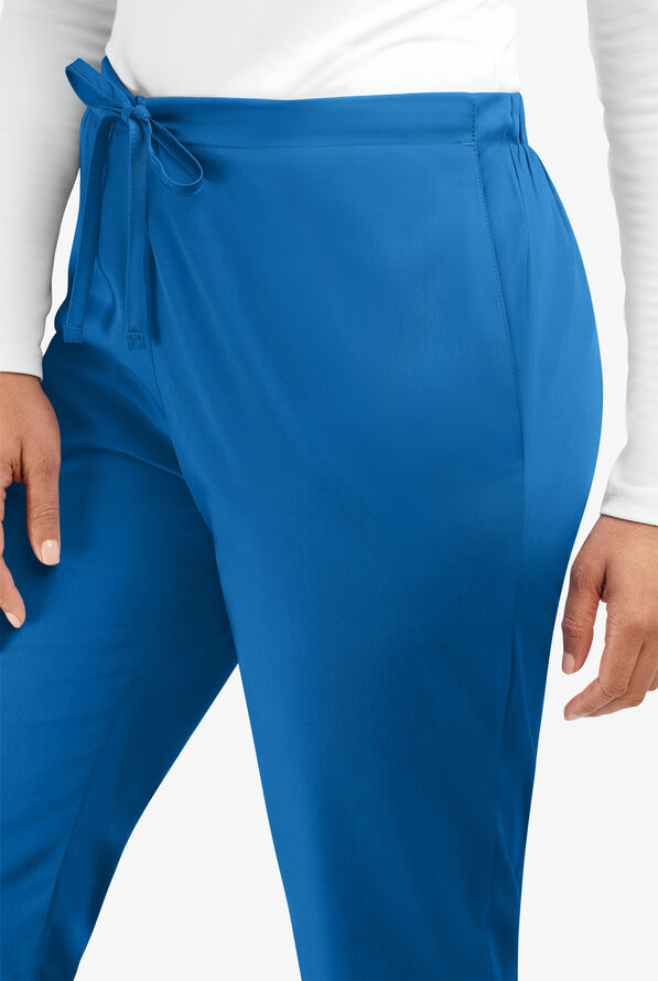 Cherokee Workwear Women's 3-Pocket Flare Leg Drawstring Scrub Pants - Petite - Royal - 2