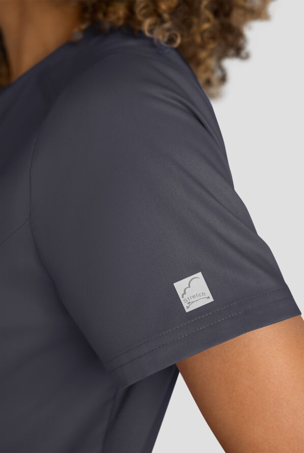 Butter-Soft STRETCH FLXTEK+ Women's 3-Pocket Crew Neck Scrub Top - Pewter - 7