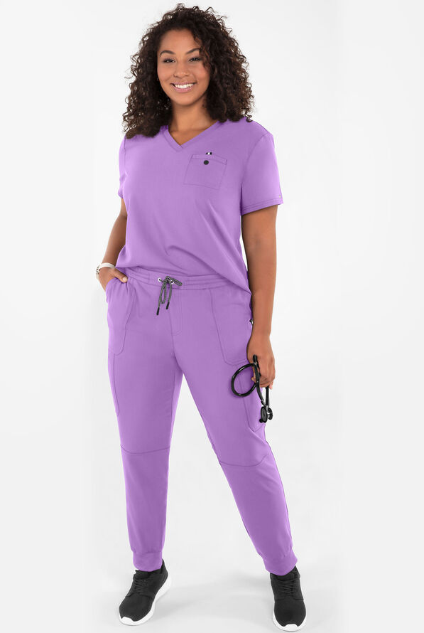 koi Next Gen Ready to Work Women's 1-Pocket STRETCH V-Neck Scrub Top - Wisteria - 4