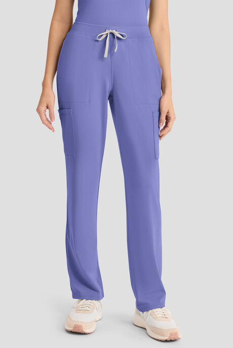 Cherokee Achieve Women's 5-Pocket STRETCH Elastic Waist Drawstring Cargo Scrub Pants