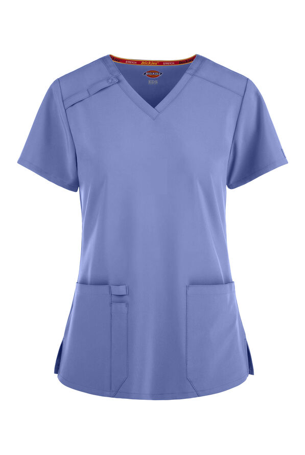Blusa médica Dickies EDS Essentials con cuello V y 2 bolsillos para mujer - Ceil Blue - 1