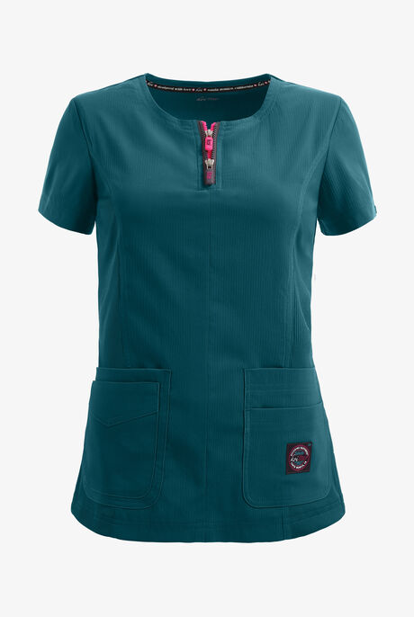 koi Lite™ Serenity Women's 4-Pocket Double Zipper Scrub Top