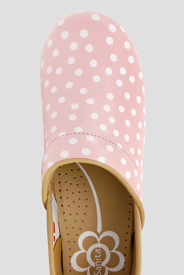 Sanita Women's Professional Roxbury Leather Pink Polka Dot Clogs - null - 2