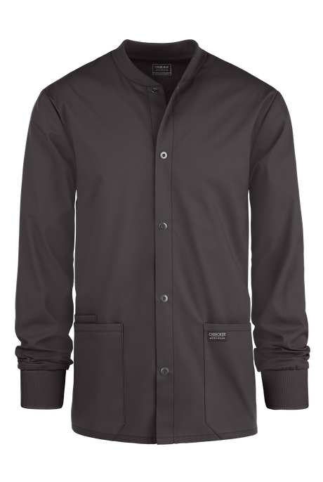 Cherokee Workwear Professionals Men's 3-Pocket STRETCH Snap Front Scrub Jacket