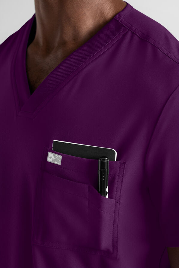 Easy STRETCH Men's Scrub Set - Eggplant - 5