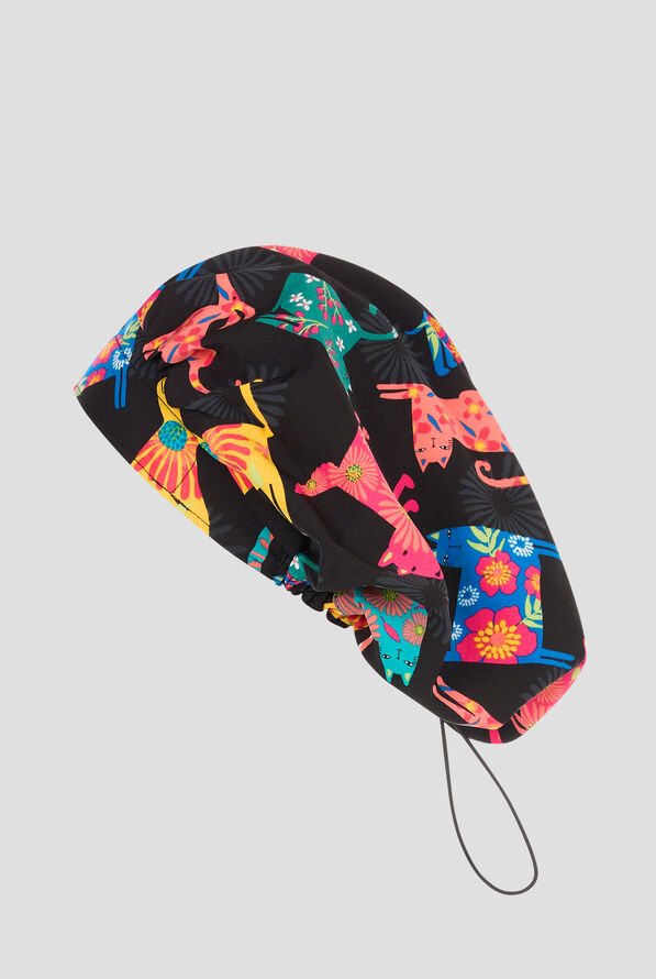Gorro m&eacute;dico estampado Zoe & Chloe Pawsitive Vibes STRETCH estilo bouffant para mujer - null - 1