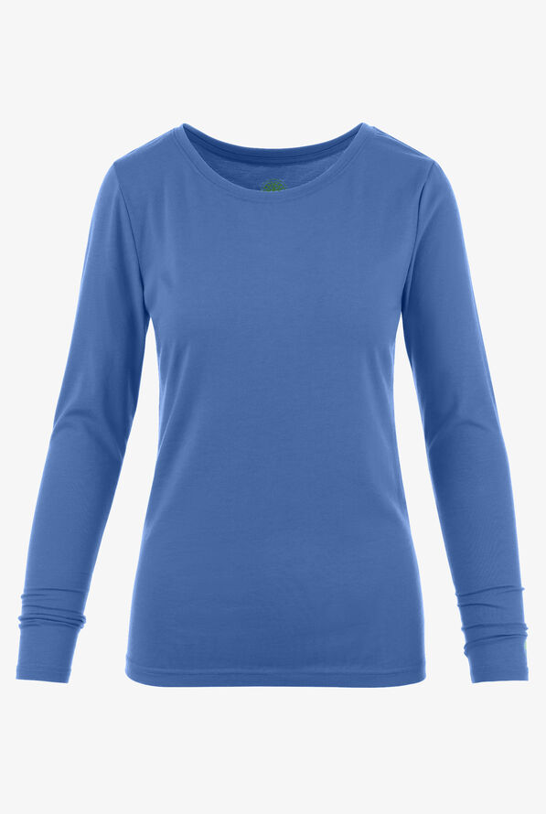 Healing Hands Melissa Women's STRETCH Long Sleeve Knit Underscrub - Ceil Blue - 1