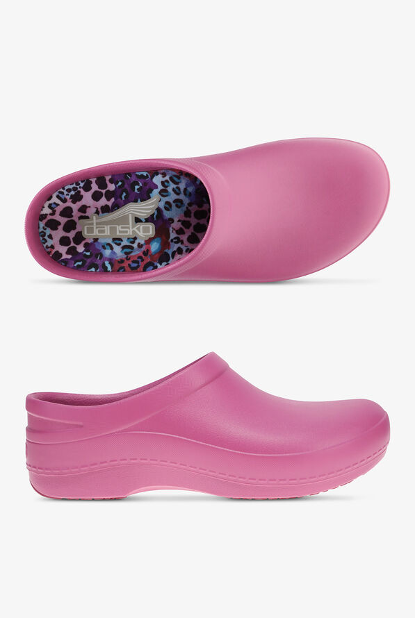 Dansko Women's Kaci SR Fuchsia Backless Clogs - null - 1