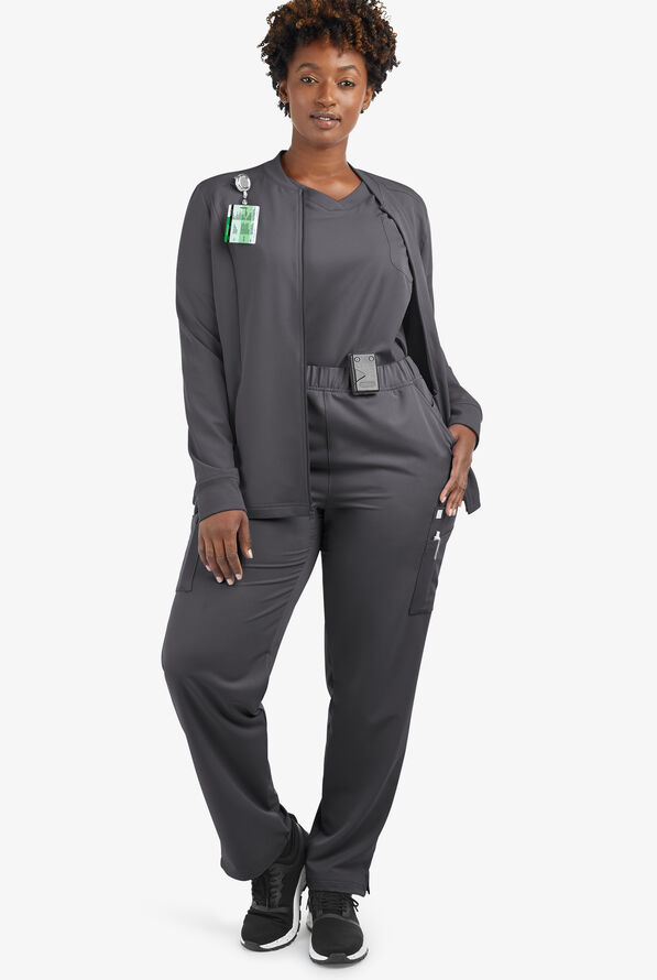 Butter-Soft Women's 13-Pocket Cargo Scrub Pants **Slightly IRREGULAR**&nbsp; - Petite - Pewter - 6