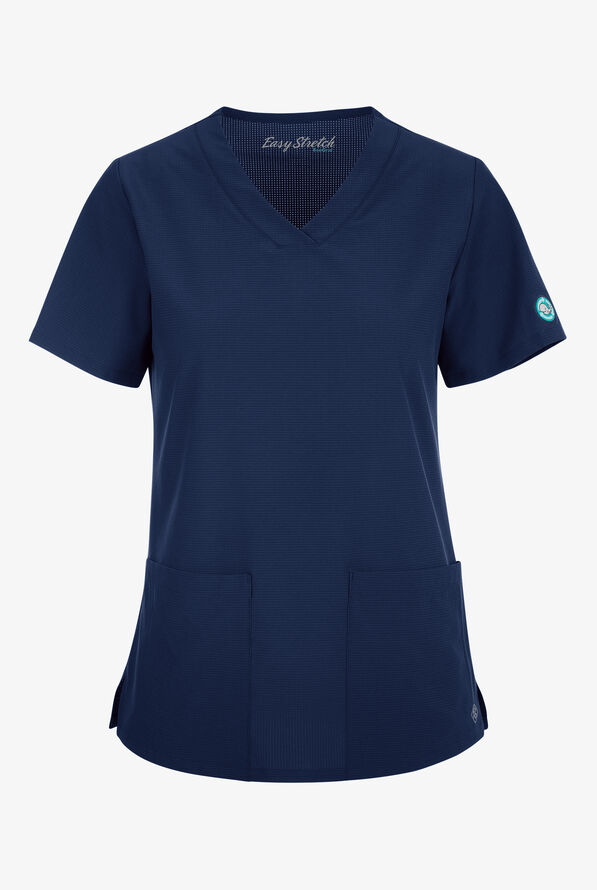 Easy Stretch EcoGrid Alana Women's 3-Pocket Scrub Top - Navy - 1