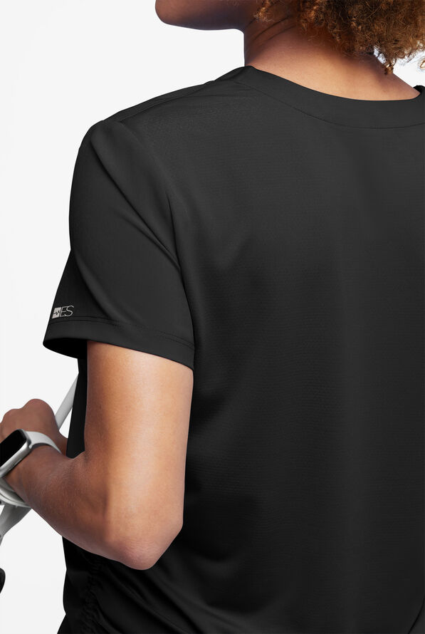 Easy STRETCH Tori Women's Cooling Knit Back Maternity Scrub Top - Onyx Black - 4