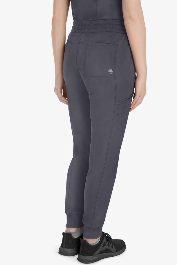 Healing Hands Purple Label Toby Women's 7-Pocket STRETCH Jogger Drawstring Scrub Pant - Pewter - 4