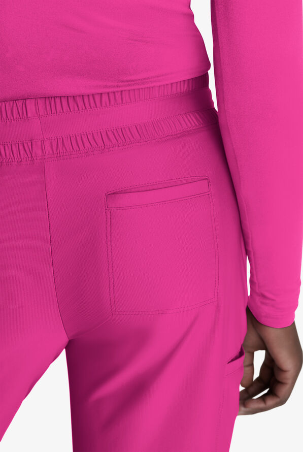 Skechers by Barco Slip-ins Reach Women's 4-Pocket STRETCH Slim Cargo Straight Leg Scrub Pants - Deep Magenta - 3