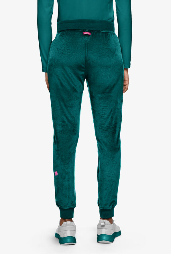 Med Couture Amp Women's 2-Pocket STRETCH Velour Cargo Jogger Scrub Pant - Deep Emerald - 2