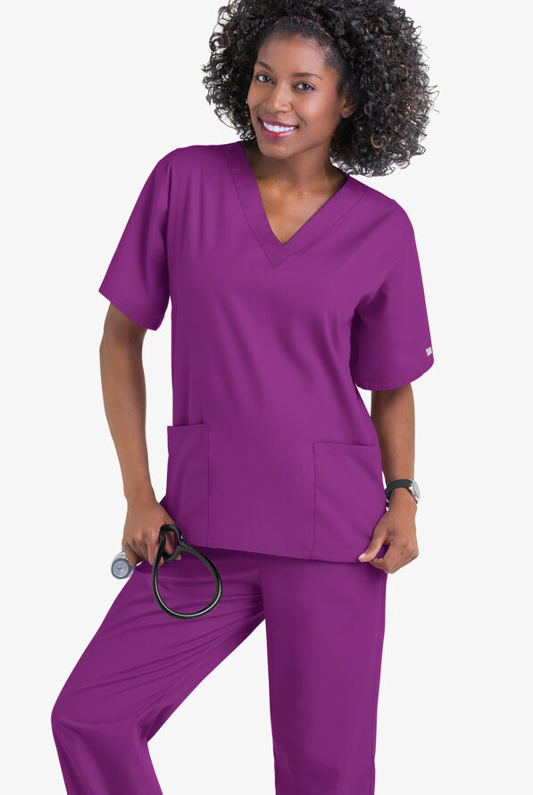 ButterSoft Scrubs by UA Women's Two Pocket Top, Solid Scrub Tops