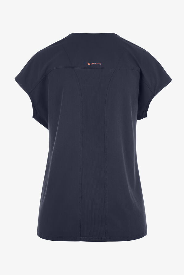 Blusa médica Infinity GNR8 STRETCH con mangas dolmán y tapeta con cremallera para mujer - Navy - 2
