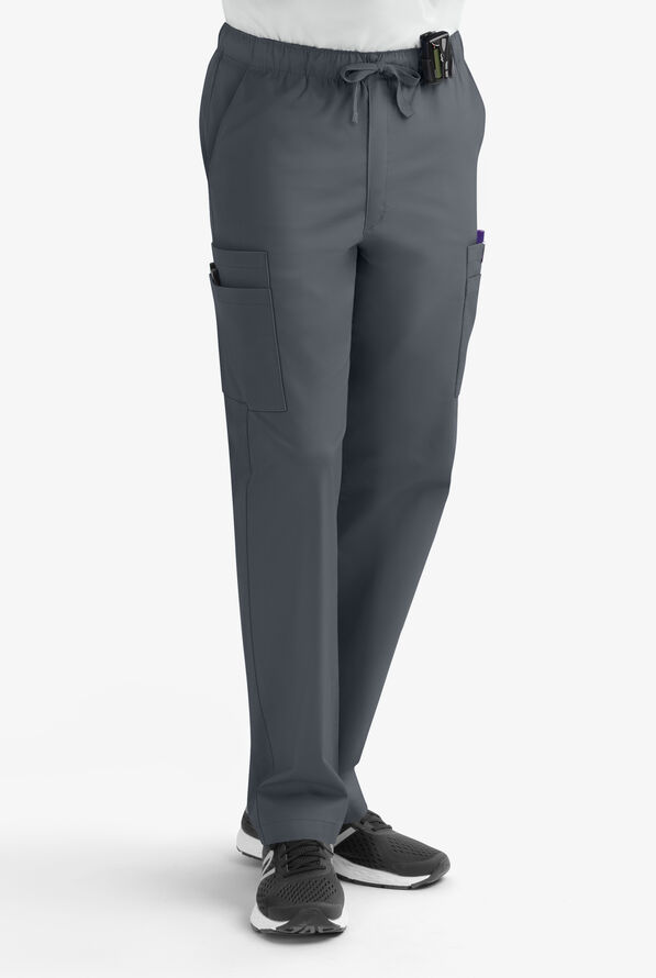 Pantal&oacute;n m&eacute;dico UA Butter-Soft STRETCH estilo cargo con cintura el&aacute;stica y 7 bolsillos para hombre - Pewter - 1