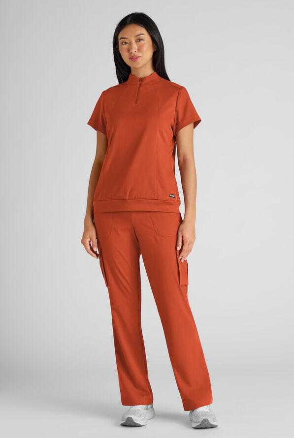 Grey's Anatomy by Barco Emerge Parker Women's 4-Pocket STRETCH Fit & Flare Scrub Pants - Warm Sienna - 7