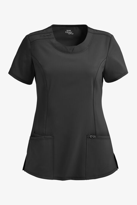 Infinity Women's 3-Pocket STRETCH Round Neck Scrub Top