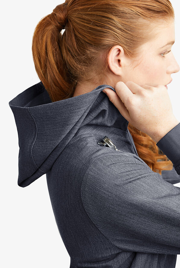 Sudadera m&eacute;dica MOVEMENT by Butter-Soft Sirius STRETCH con capucha y 4 bolsillos para mujer - Indigo Heather - 6