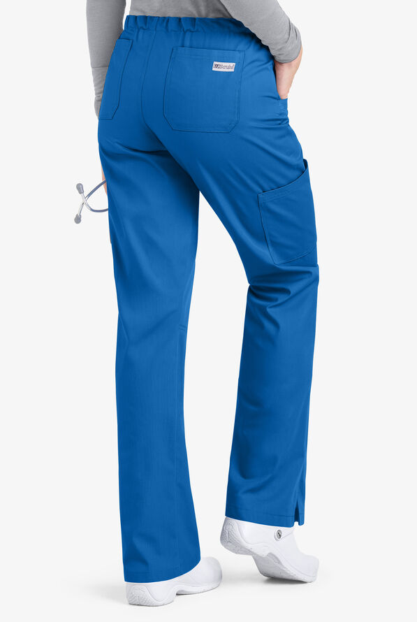 Pantalón médico UA Best Buy estilo cargo con cordón y 6 bolsillos para mujer - Royal - 2