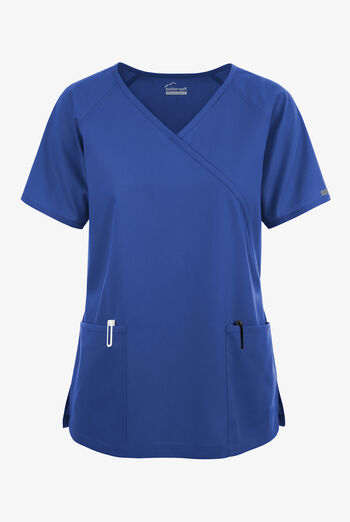 Butter-Soft Originals Women's 3-Pocket Mock Wrap Scrub Top