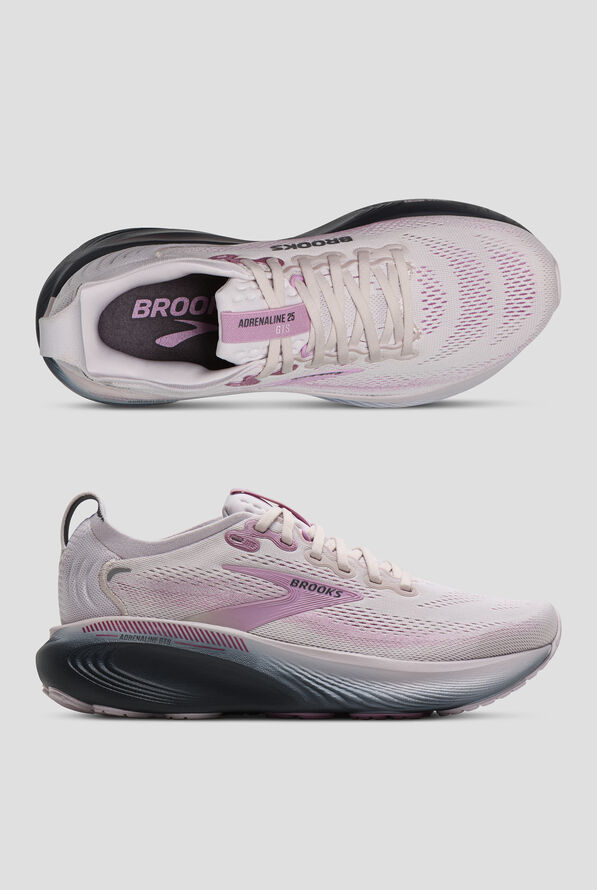 Brooks Women's Adrenaline GTS 25 Mauve/Ebony/Pink Athletic Lace Up Shoes - null - 1