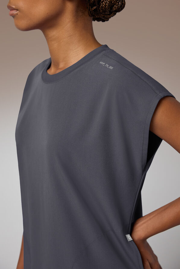 Blusa m&eacute;dica Hypothesis DM Crew de corte holgado con mangas dolm&aacute;n y 2 bolsillos para mujer - Pewter - 4