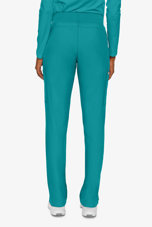 Med Couture Insight Women's 4-Pocket Zipper Cargo Pocket Scrub Pants - Teal - 4