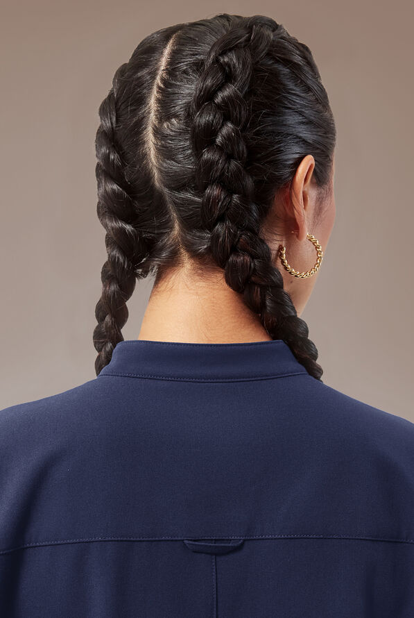 Blusa médica Hypothesis (RED) Meta STRETCH de corte ancho con mangas dolmán y 2 bolsillos para mujer - Navy - 3