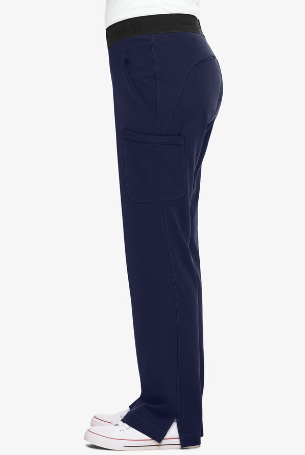 HH Works by Healing Hands Rachel Women's 7-Pocket STRETCH Elastic Waist Scrub Pants - Petite - Navy - 4
