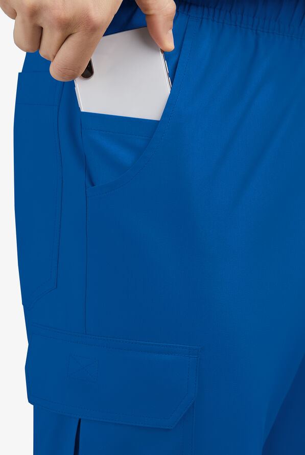 Butter-Soft STRETCH Men's 7-Pocket Cargo Jogger Scrub Pants - Royal - 3