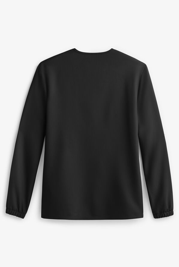 Cherokee Workwear Originals Ultra Unisex 2-Pocket Snap Front Warm Up Scrub Jacket - Black - 2