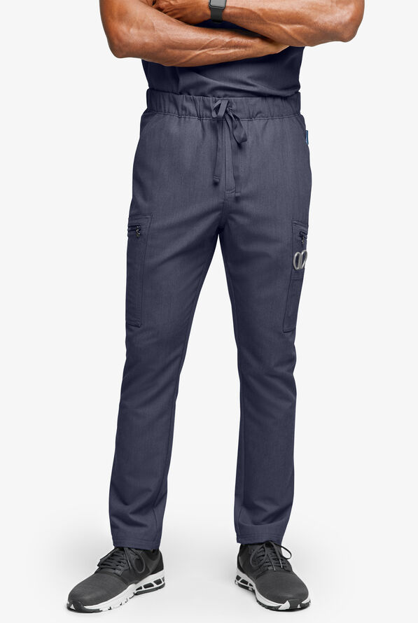 Movement by Butter-Soft Epsilon Men’s Slim 8-Pocket Stretch Cargo Scrub Pants - Indigo Heather - 1