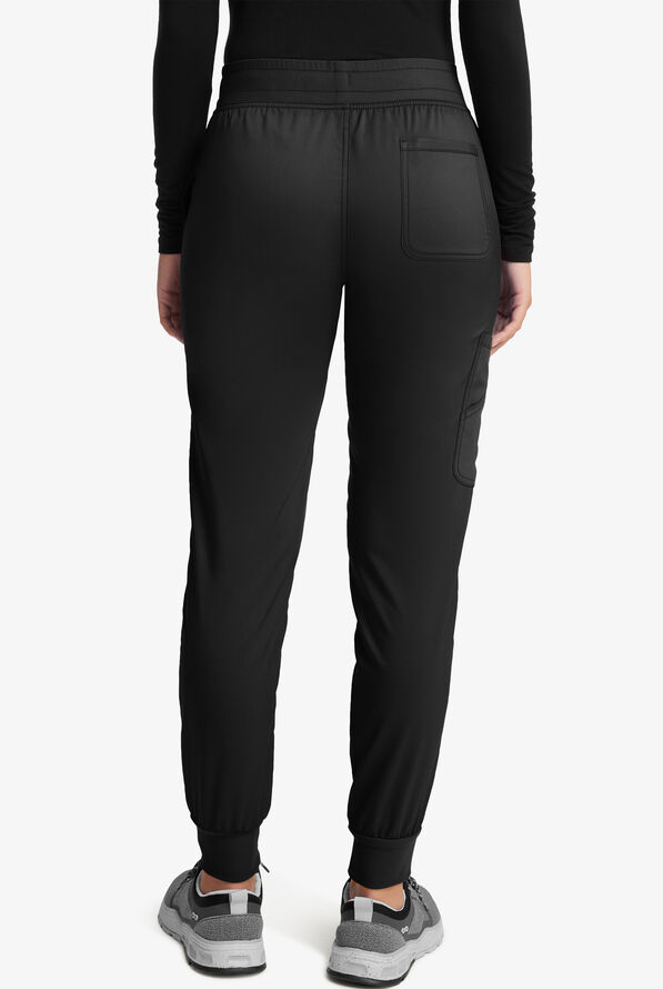 Cherokee Workwear Revolution Women's 5-Pocket STRETCH Cargo Jogger Scrub Pants - Black - 2