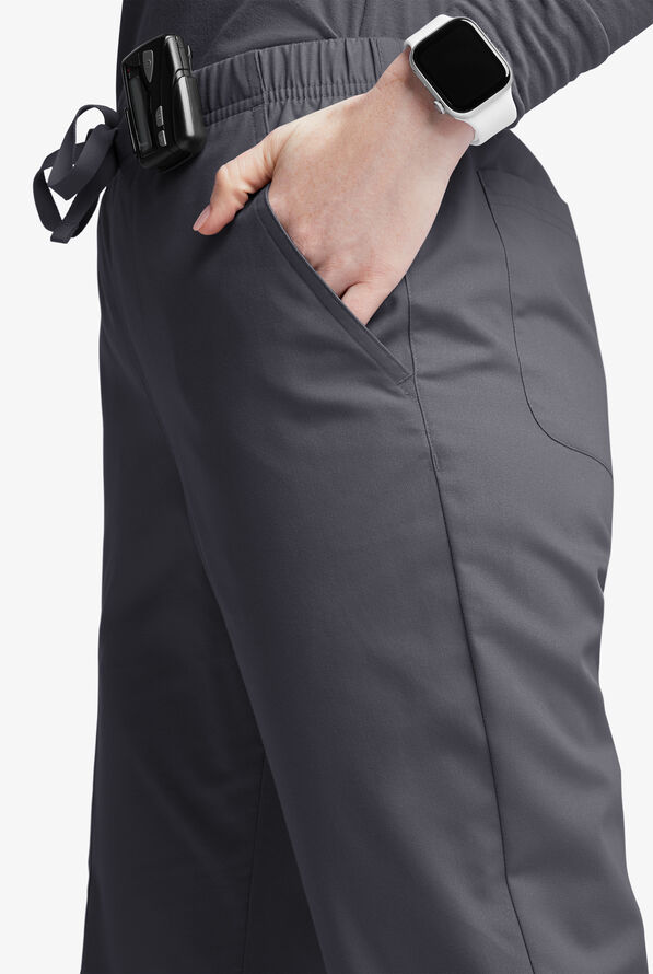 Butter-Soft Originals Women's 6-Pocket Mid Rise Flare Leg Scrub Pants - Pewter - 2