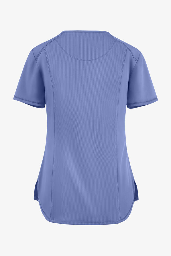 Blusa médica Cherokee Infinity con cuello en V y 1 bolsillo para mujer - Ceil Blue - 2