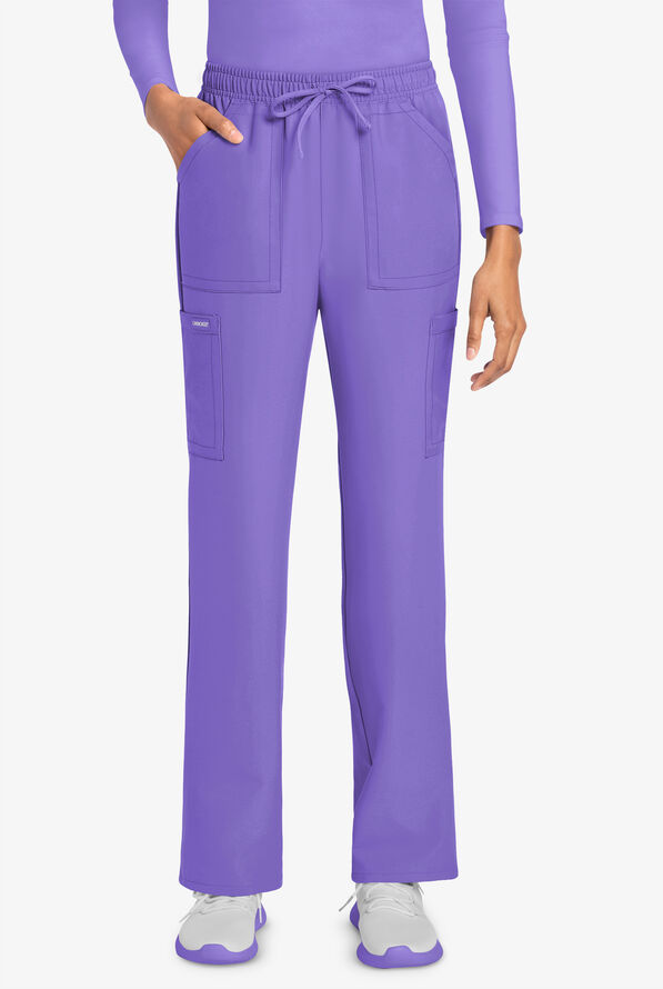 Cherokee Workwear Originals Ultra Women's 4-Pocket Drawstring Cargo Scrub Pants - Electric Lavender - 1