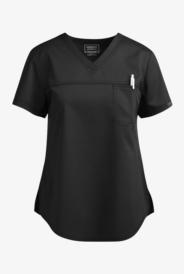 Cherokee Workwear Revolution VNeck Tuckin Scrub Top, Stretch Scrubs