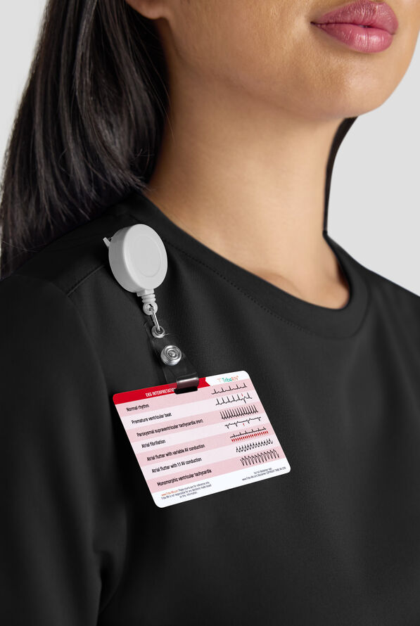 ReSurge Citrine Women's 1-Pocket Crew Neck Tuck In / Wear Out Scrub Top - Black - 5