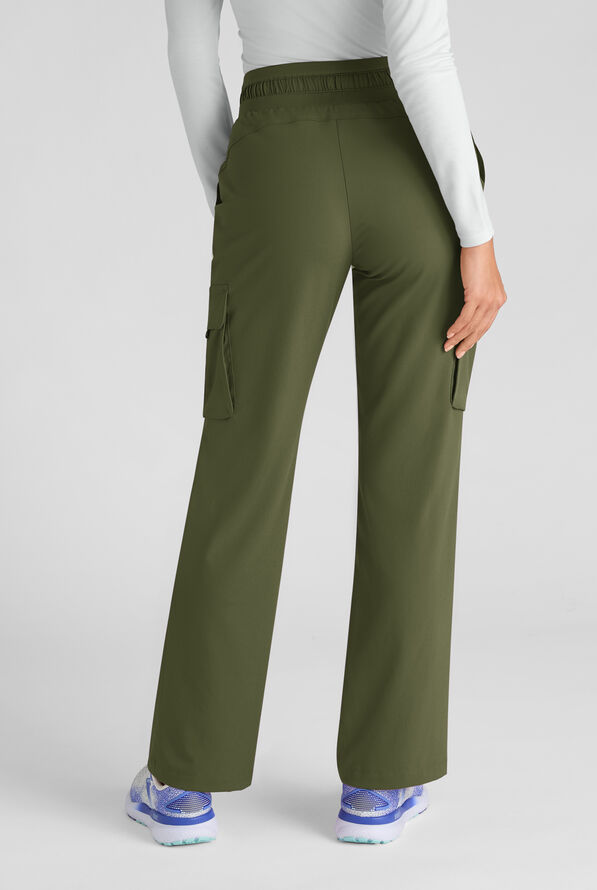 Pantalón médico Grey's Anatomy by Barco Emerge Parker STRETCH con piernas anchas estilizadas y 4 bolsillos para mujer - Olive - 2