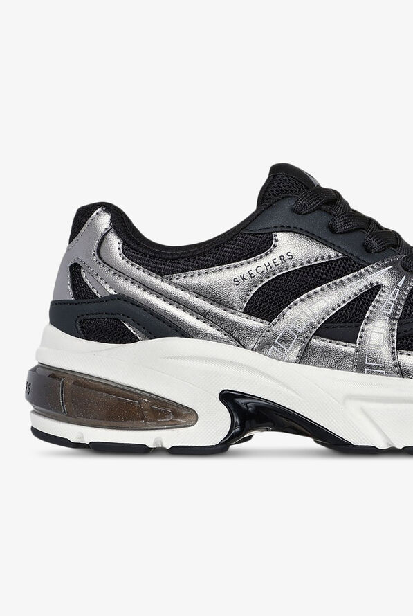 Skechers Street Shadow Stellar 90 Black Athletic Lace Up Shoes - null - 4