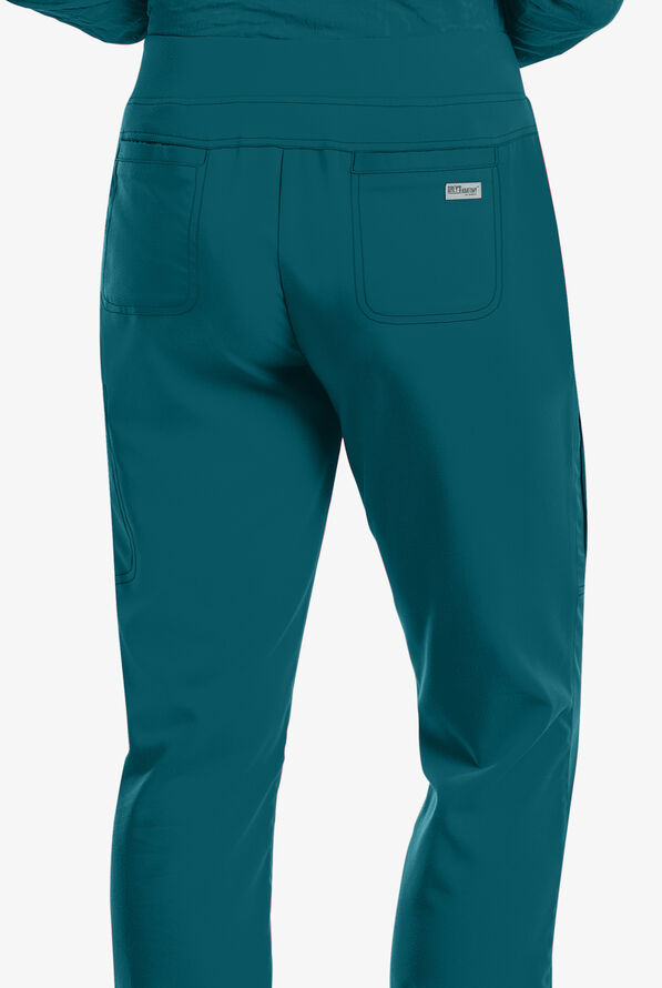 Grey's Anatomy by Barco Mia Women's 6-Pocket Straight Leg Cargo Scrub Pants - Petite - Bahama Blue - 2