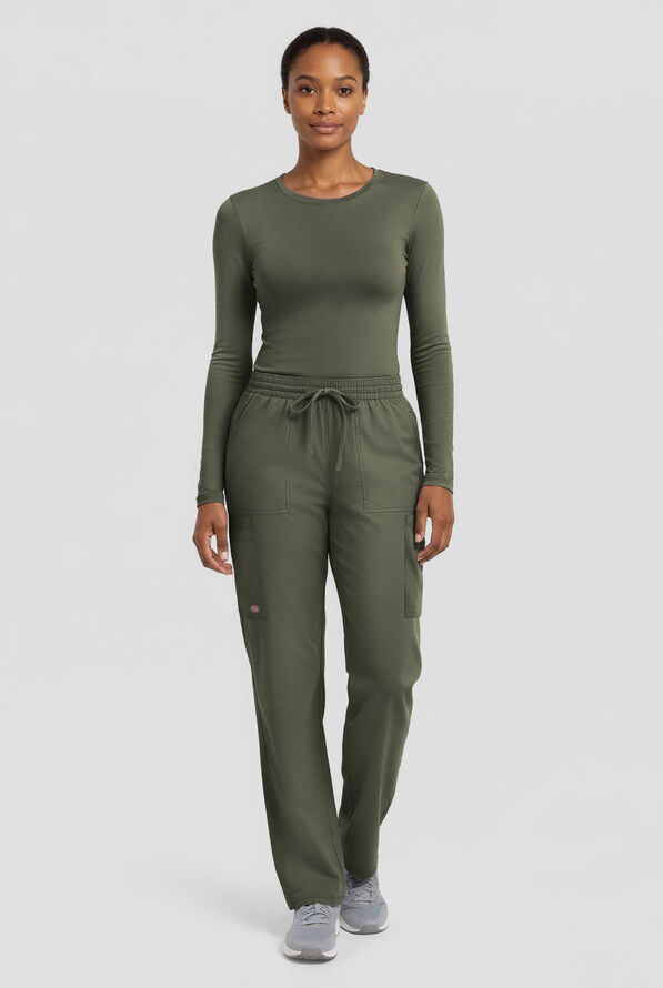 Dickies Forge Women's 6-Pocket Straight Leg Cargo Scrub Pants - Olive - 4