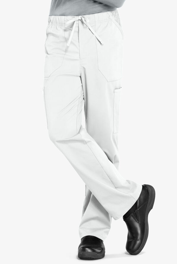 Cherokee Workwear Professionals Men's 5-Pocket STRETCH Cargo Scrub Pants - Tall - White - 1