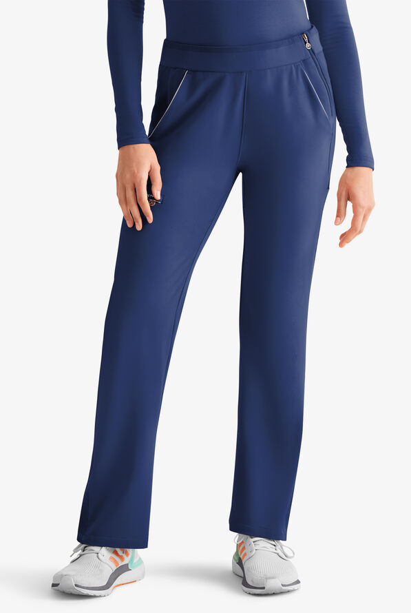 360 by Healing Hands Nova Women's 5-Pocket STRETCH Snap Bottom Scrub Pants - Navy - 1