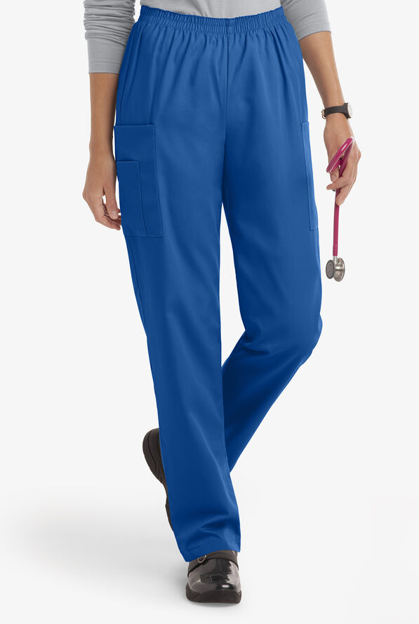 UA Best Buy Scrubs Women's 3-Pocket Elastic Waist Tapered Pants - Tall - Royal - 1