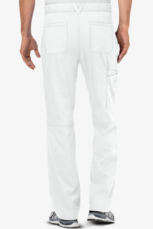 Cherokee Workwear Revolution Men's 7-Pocket STRETCH Cargo Scrub Pants - White - 2