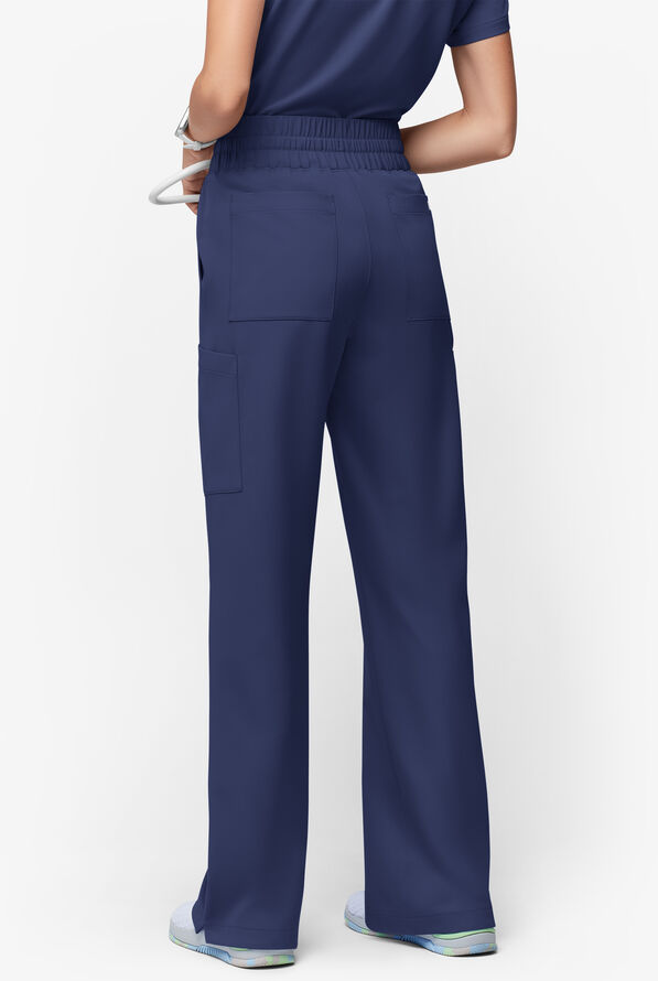 ReSurge Crystal Women's 7-Pocket High Waisted Wide Leg Pant - Tall - Navy - 4