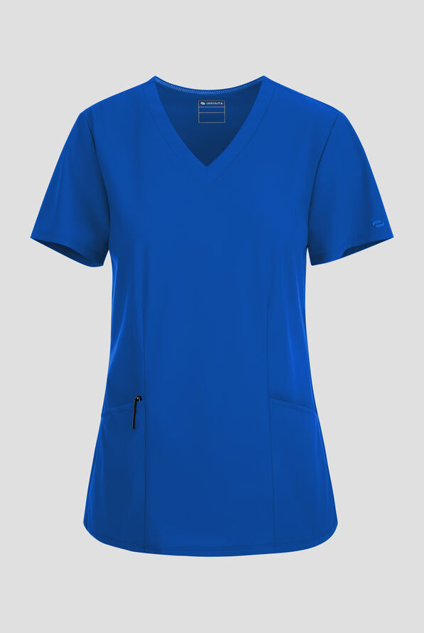 Infinity Pursuit Women's 3-Pocket STRETCH V-Neck Scrub Top - Royal - 1